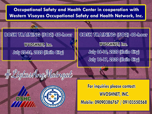 OSHC Region 6: July OSH Training Schedules 2020