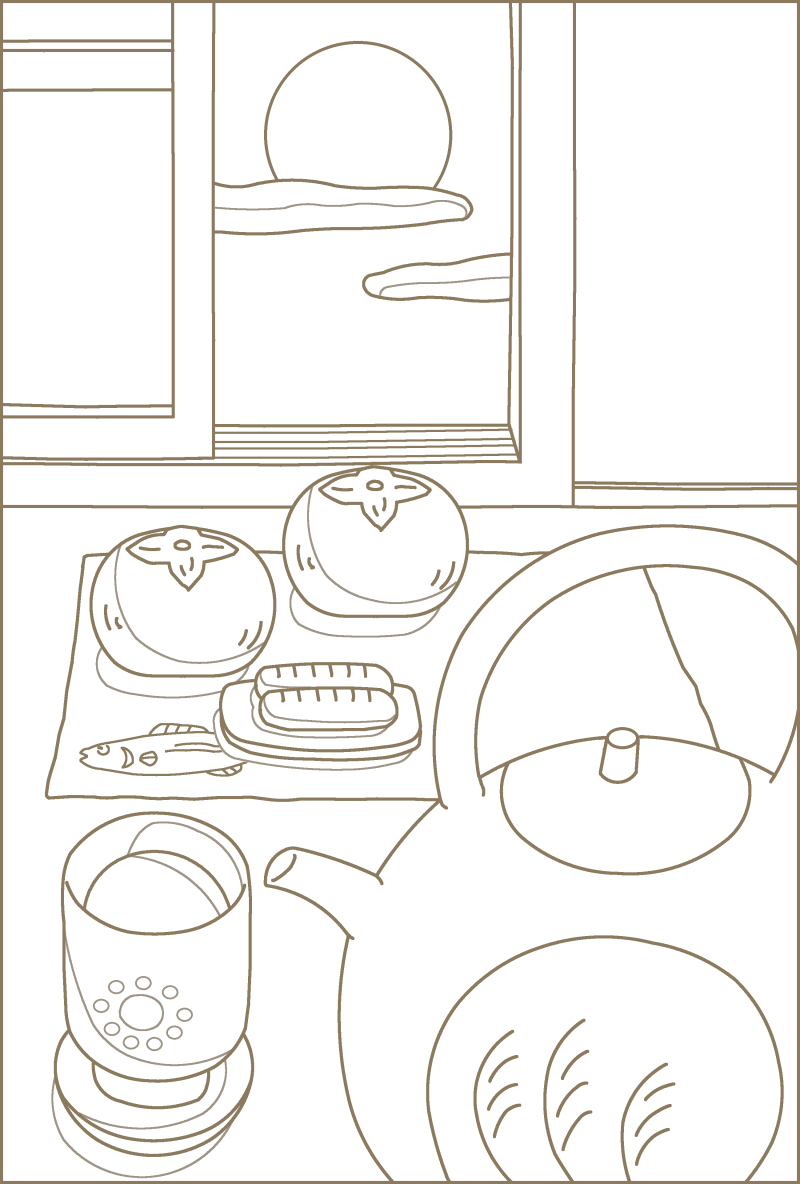 公民館つれづれ日記 わかさ塗り絵6 月見