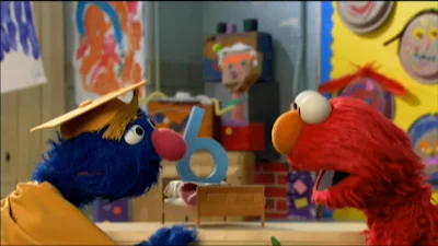 Elmo and Professor Grover talking. Professor Grover needs the help of Elmo. Sesame Street Preschool is Cool Counting With Elmo.