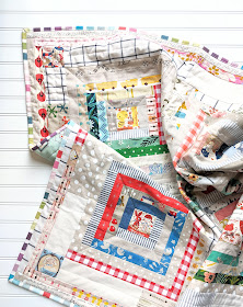 Scrappy Linen Log Cabin Quilt by Heidi Staples of Fabric Mutt