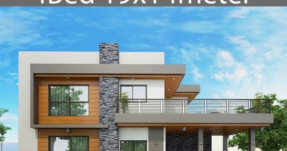 Koleksi Denah Rumah 2 Lantai Dengan Tampak Atap Datar