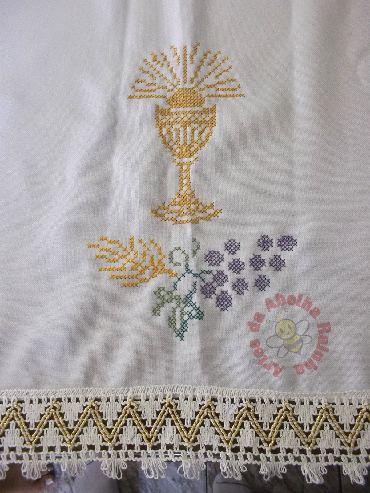 Artes da Abelha Rainha Jogo de Toalhas e Manustérgio para Altar Igreja Católica