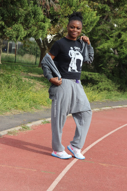 cosmopolite beauté, cosmopolitan beauty, sport, tenue de sport, fitness, fitness outfit, sarouel, dancehall, running, legging mixa, femme noire sportive, femme noire, black beauty, blog mode, blog beauté