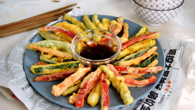 Tempura de verduras. Receta japonesa