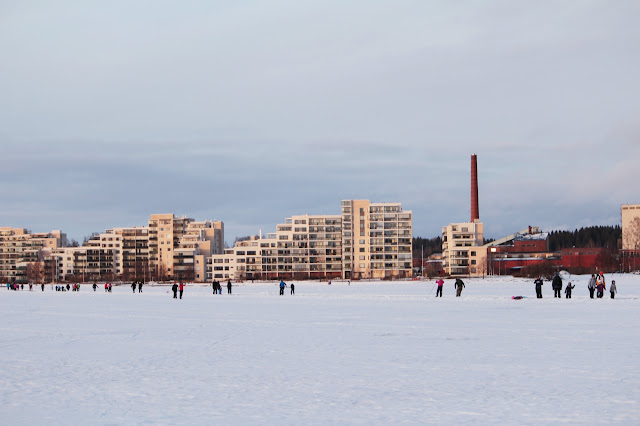 vesijärvi, lahti, talvikuvat, talven iloja, ihmisiä jäällä