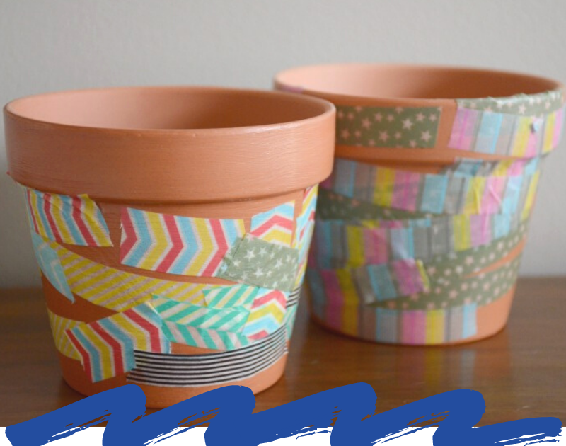 Washi Tape Flower Pot Spring Craft for Kids And Next Comes L