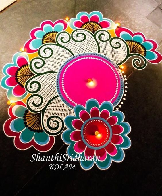 simple and easy rangoli designs with dots for home