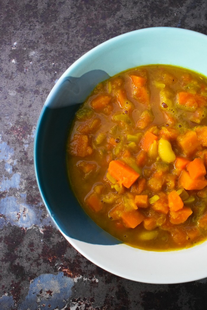 Carrot, Turmeric and White Bean Soup