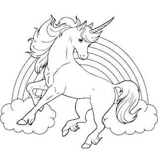 Imágenes de Unicornios para dibujar y colorear pegasos infantiles