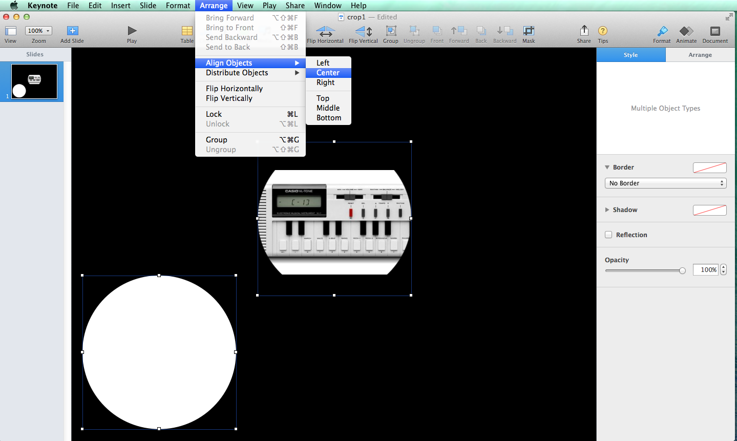How to crop images with circles in Keynote