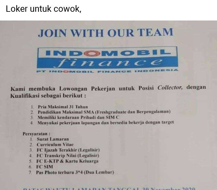 Lowongan Kerja Indomobil Finance Cabang Maumere