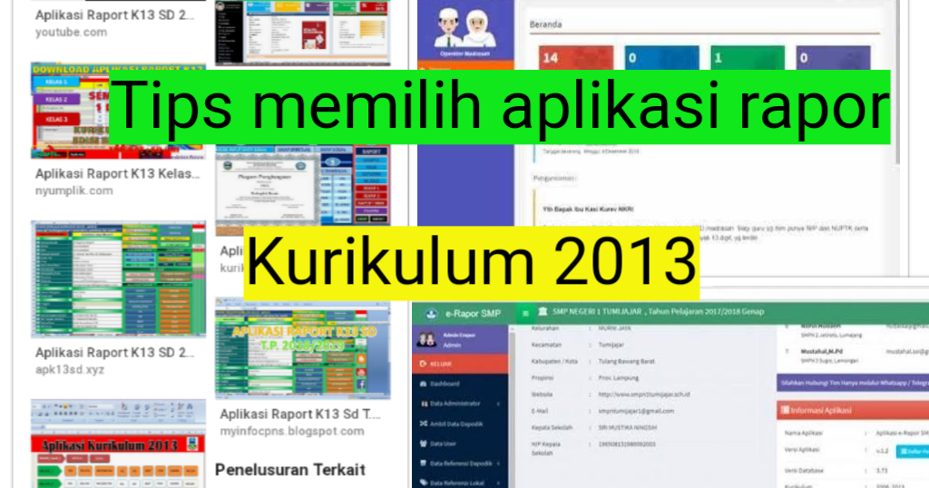 TIPS Memilih Aplikasi Raport K13 tasADMIN TIPS Memilih Aplikasi Raport K13 tasADMIN