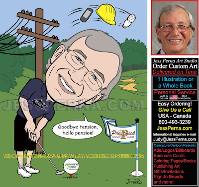 Retirement Golf Caricature Going Away Gift