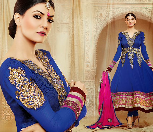 Sushmita Sen In Designers Beautiful Embroidered Bollywood Style Party Wear Anarkali Suits The