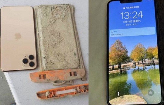 The phone that fell into the lake a year ago was safe and secure.