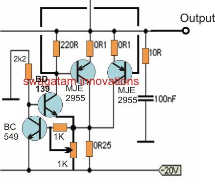 Simple 20 watt Amplifier Circuit