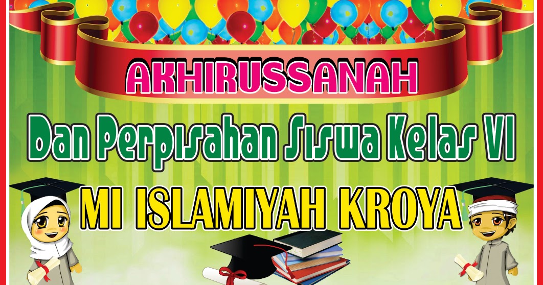Desain Banner Perpisahan Sekolah Madrasah Cdr Kumpulan Desain