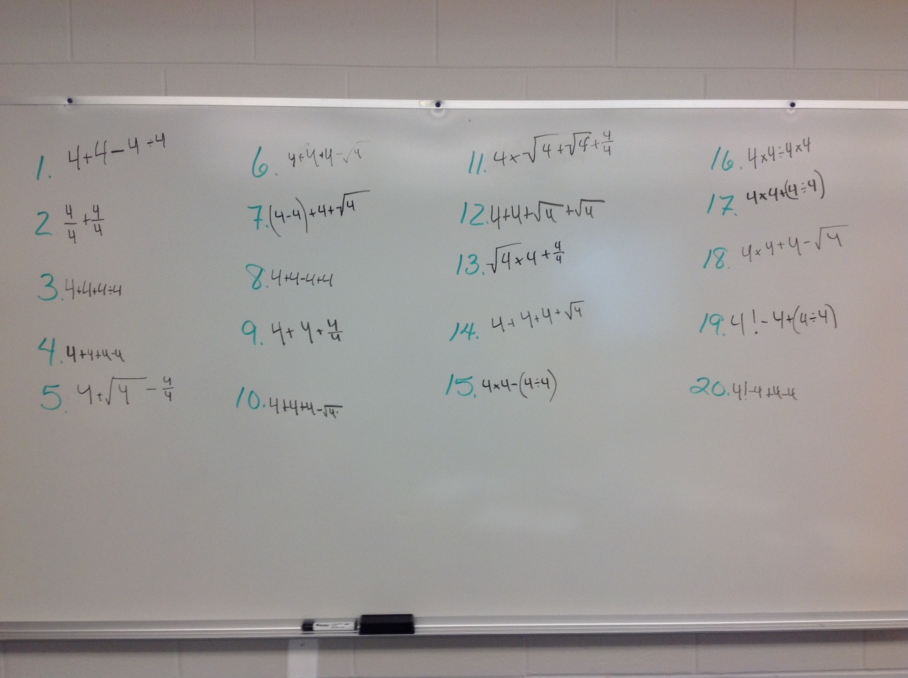 Mrs.Warren - Math on Team Vista: Problem Solving -- Four 4's