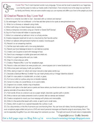 Crafty Secrets Heartwarming Vintage Ideas and Tips: Our Free 10 Things ...