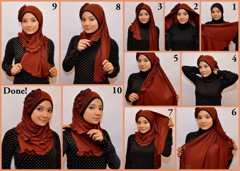Foto gambar model jilbab elzatta segi empat terbaru 2016 dan cara