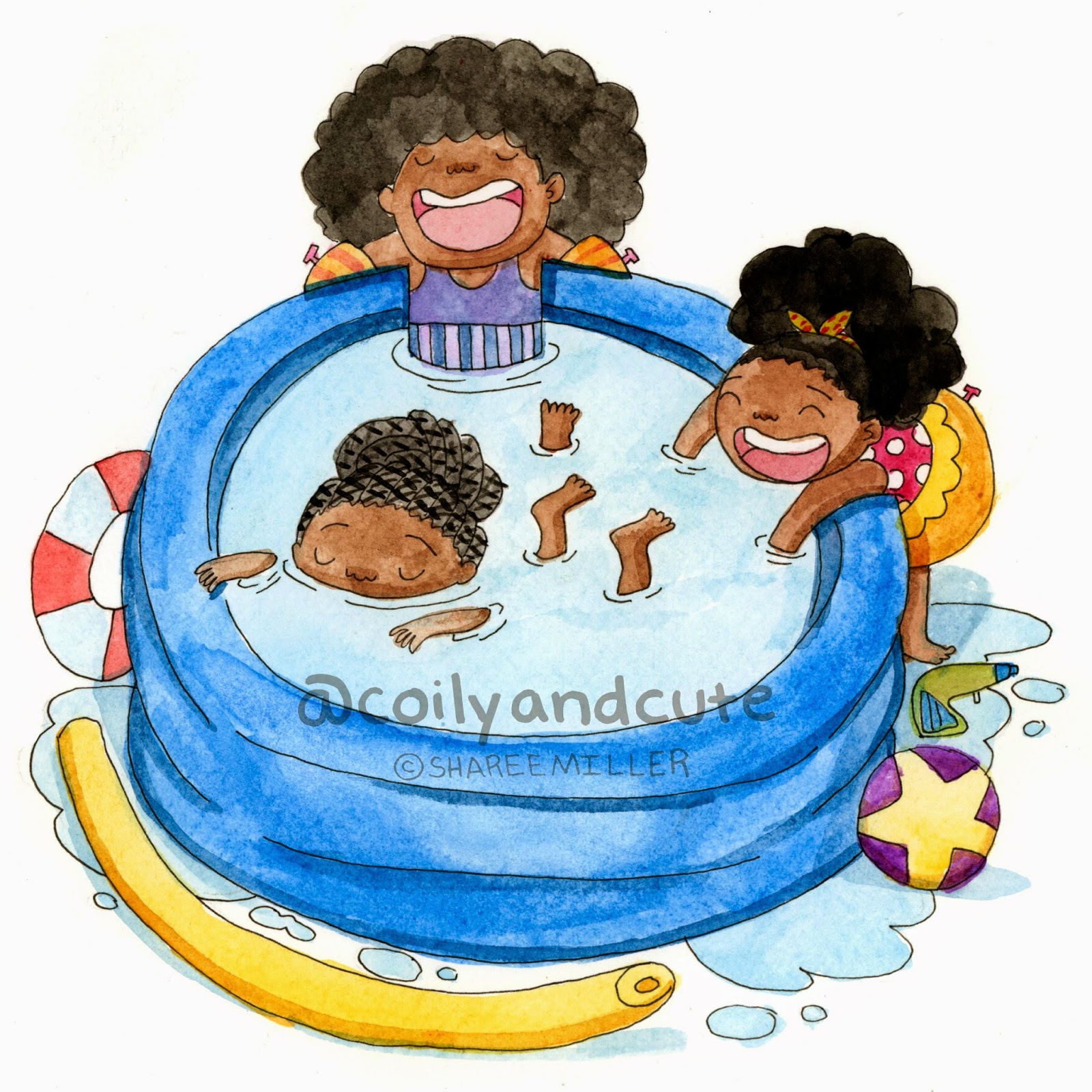 Coily and Cute: Pool Time