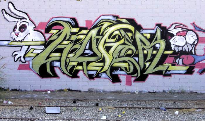 Rabbit Graffiti Art Wallpaper