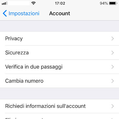 WhatsApp per iOS Account