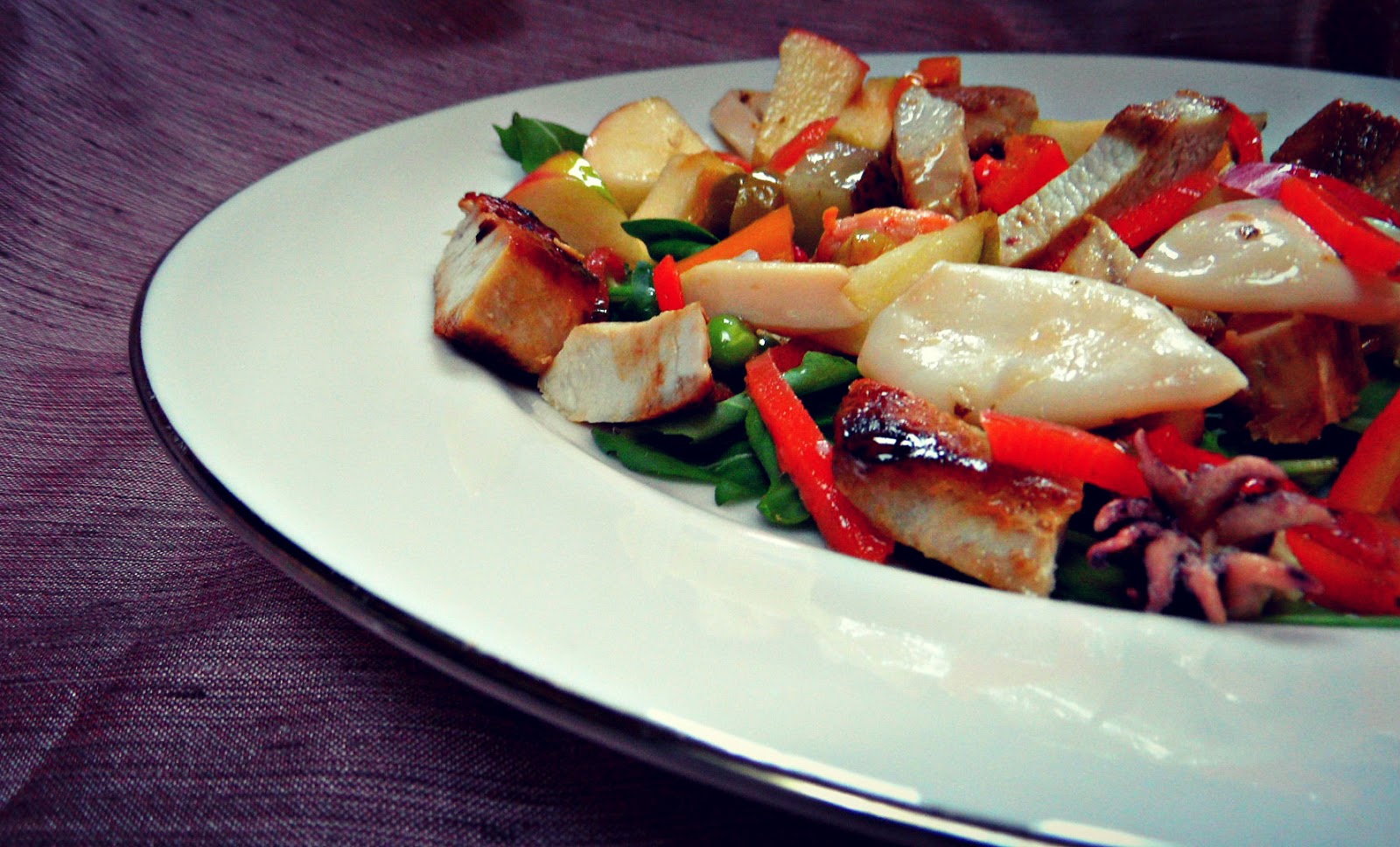 Chez Maximka Turkey and seafood antipasto salad