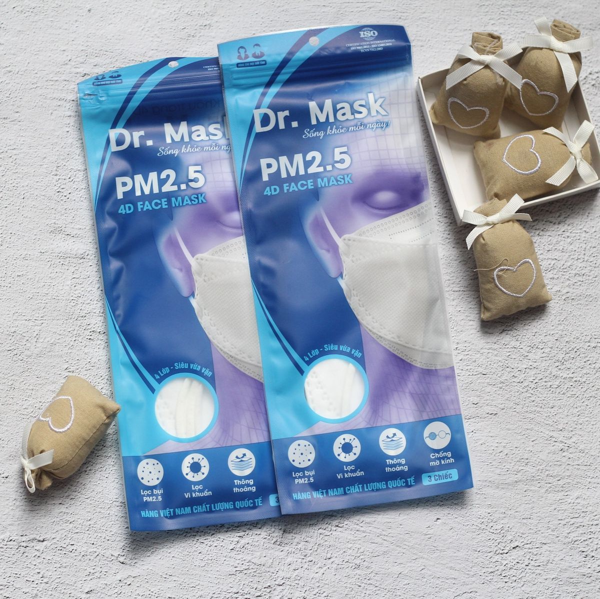 KHẨU TRANG 4DS2 (GÓI 3 CHIẾC) - DR.MASK - 50 GÓI/THÙNG