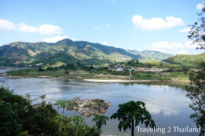 View over the Mekong River and Laos Motorbike Riding in North Thailand