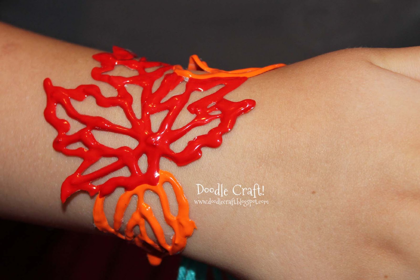 DIY Fabric/Puffy Paint Bracelet Tutorial