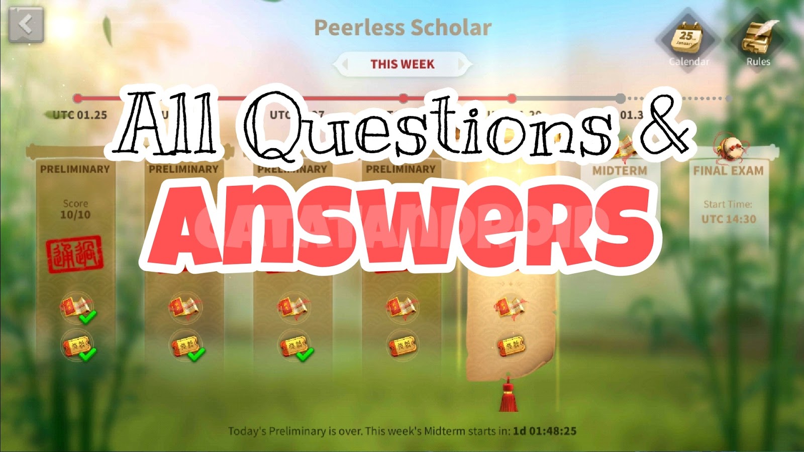 Peerless Scholar Answers to All Questions Rise of Kingdoms