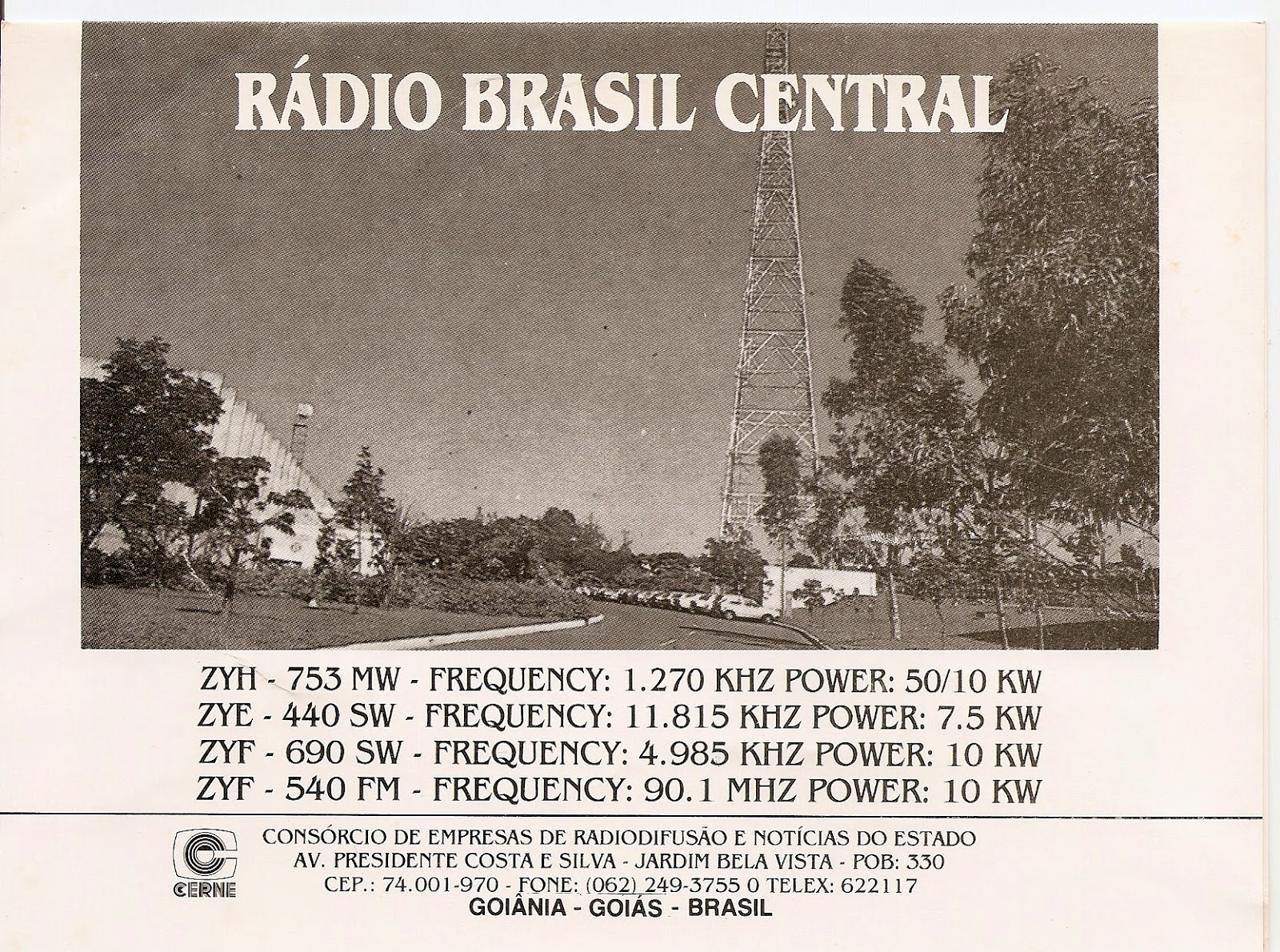 MARESME DX QSL antiga Rádio Brasil Central
