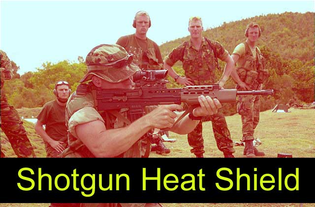 Shotgun Heat Shield, shotgun heat shield with sights, shotgun heat shield picatinny rail. shotgun heat shield purpose, black aces shotgun heat shield