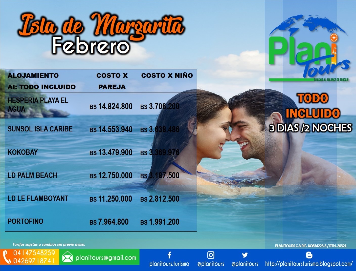 Paquete todo incluido Isla Margarita Febrero