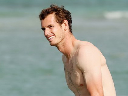 Andy murray shirtless victory.