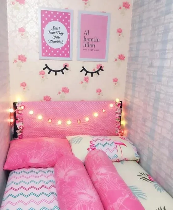 kamar tidur desain interio rumah kecil 2 lantai