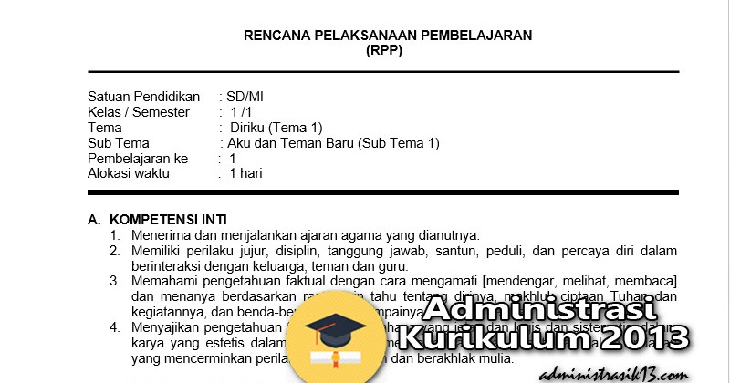 RPP K13 (Kurikulum 2013) SD Kelas 1 Revisi 2017 Semester 1 RPP K13 (Kurikulum 2013) SD Kelas 1 Revisi 2017 Semester 1