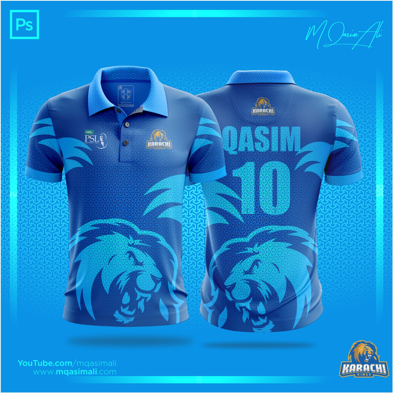 🔥🔥🔥PSL 8 - Karachi Kings PSL 2023 Shirt Design Tutorial by M Qasim Ali ...