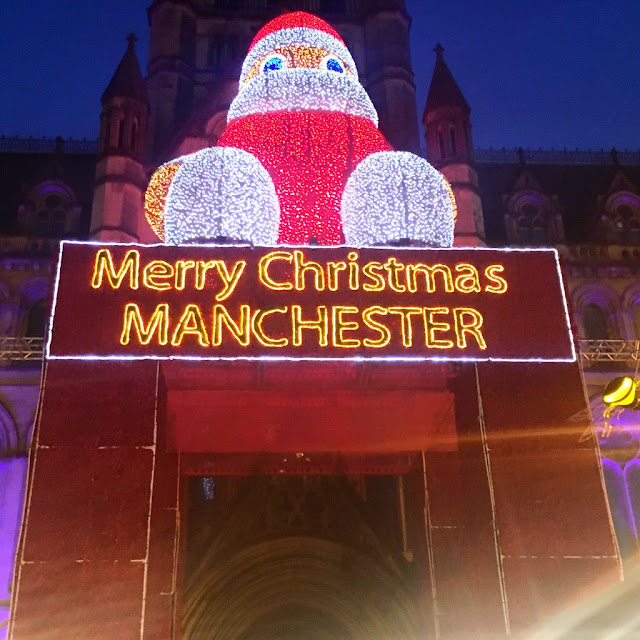 Manchester christmas market - santa on the town hall