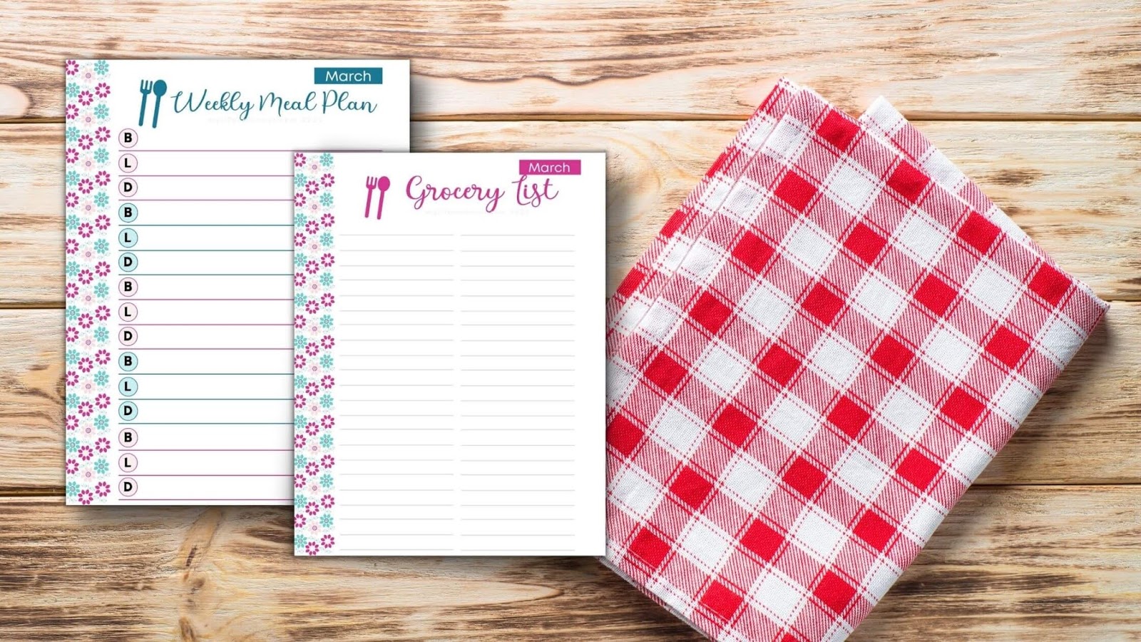 Weekly Meal Planner Printable With Grocery List! For 12 Months! 