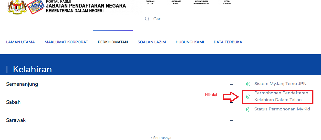 Sistem pendaftaran kelahiran dalam talian