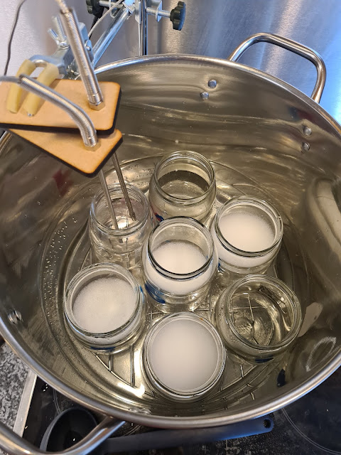 Jars in the water bath