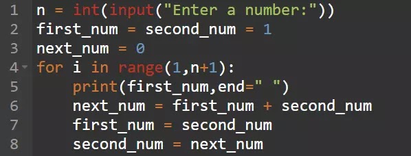 Print Fibonacci series upto n terms