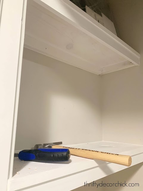 shelves at end of closet