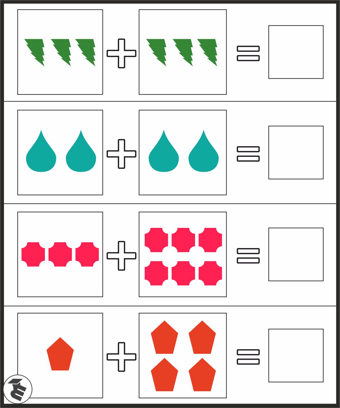 Material Educativo Fichas de sumas y