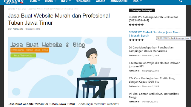 Jasa Pembuatan Blog/Website Murah Daerah Tuban Jawa Timur Fathnan.id Jasa Pembuatan Blog/Website Murah Daerah Tuban Jawa Timur Fathnan.id
