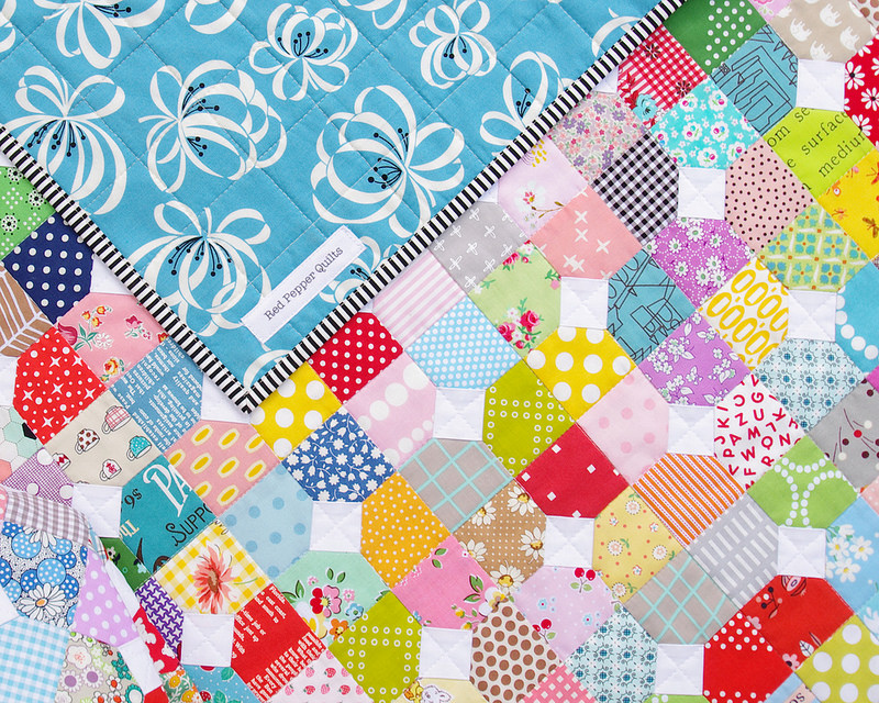 Scrappy Bow Tie Quilt - backing fabric | Red Pepper Quilts 2016