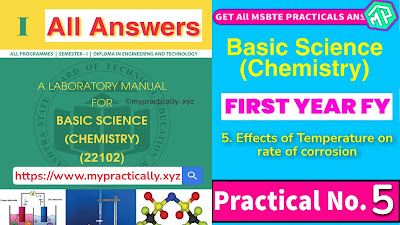 Effect of Temperature on rate of corrosion chemistry practical answers First Year Basic Chemistry Answers