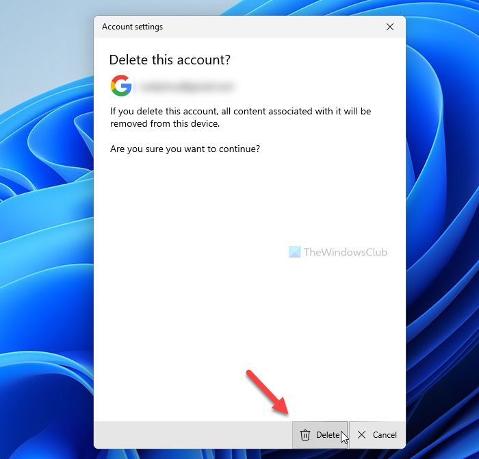 Rimuovi account per disconnettersi da un account e-mail nell'app Mail di Windows 11/10